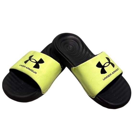 Under Armour Kids Sandals Yellow Slide Size 11 - Picture 1 of 10
